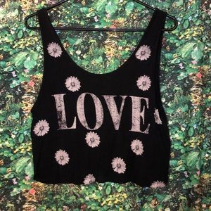 Black daisy crop top🖤